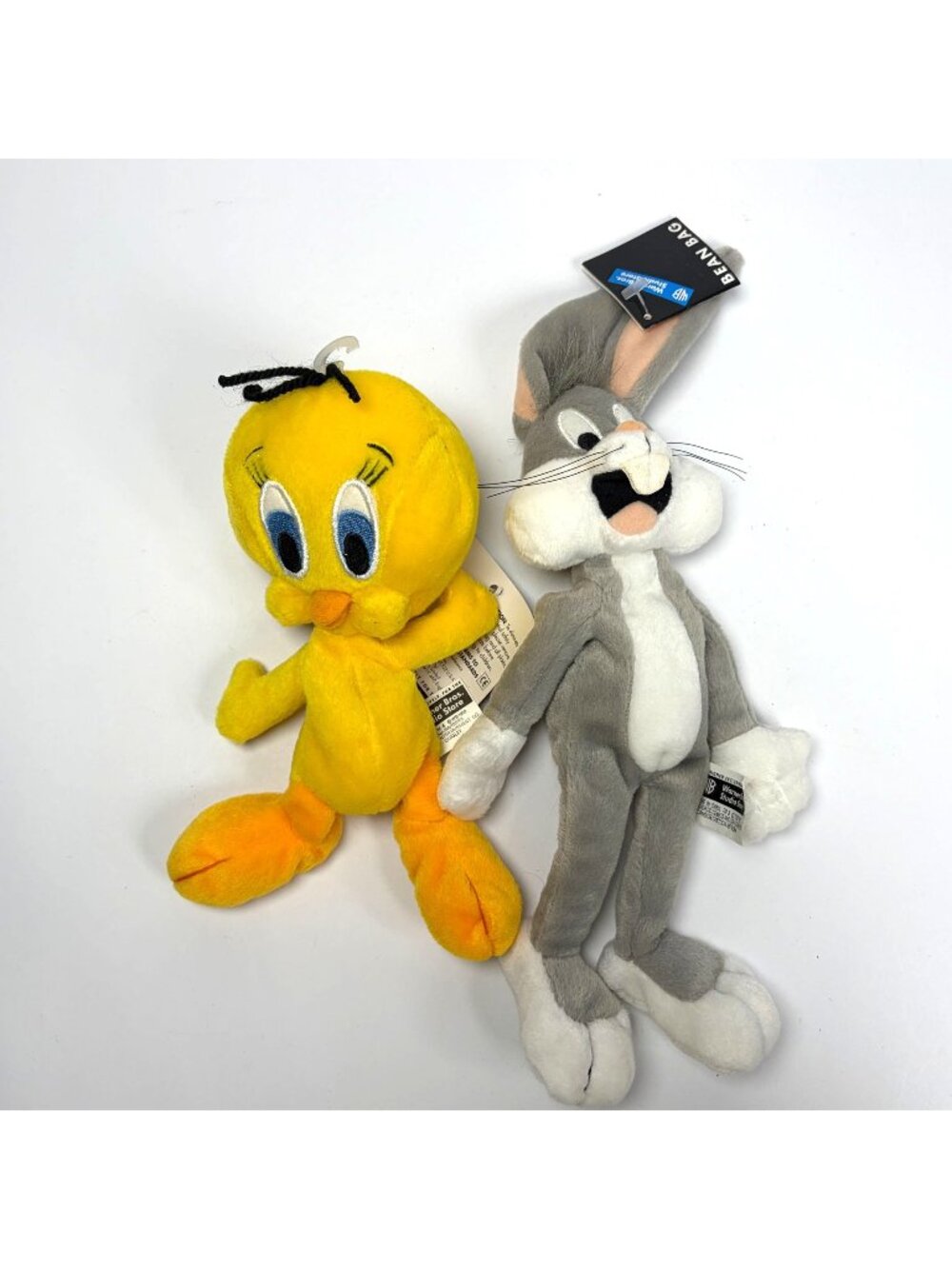 1998 Warner Bros Bugs Bunny & Tweety Bird Bean Bag Plush Stuffed Animals